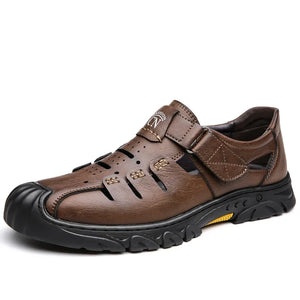 Designer's Hollowed-out Men's Sandals Wear-resistant Outdoor Walking Soft Leather Summer MartLion   