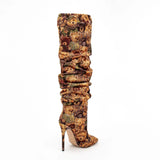  Women's Pointed Knee Sleeve Boots Women's Thin High Heel Runway MartLion - Mart Lion