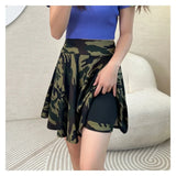 Flared Skirts Women's Basic Shorts Skirt Black Casual Mini Skater Medium Pleated Fluffy Skirt MartLion   