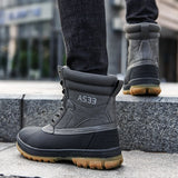 Fujeak Military Combat Boots Men's Ankle Winter Warm Tactical Shoes Outdoor Work Casual Mart Lion   