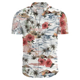 Flower Casual Men's Shirts Print With Short Sleeve For Korean Clothing Floral MartLion   