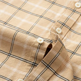 Men's Long Sleeve Plaid Checkered Heavy Cotton Shirt Single Patch Pocket Casual Shirts MartLion   