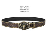 Western Cowboy PU Leathers Belt Men's Waist Strap Vintage Engraved Belt for Jeans MartLion   