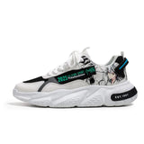 Men's Casual Sneakers Summer Breathable Mesh Jogging Platform Walking Shoes Zapatillas Hombre MartLion BK2060 White Black 39 