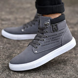 Men's High Top Casual Shoes Sneaker Fashion Men Boots MartLion Dark Grey 46