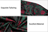 Luxury Green Shirt Red Floral Printed Blouse Men's Accessories Long Sleeves Spring Autumn Winter Cloth Shirts MartLion   