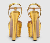 Riveted Shoes Dance Shoes High Heels Women Show Sandals Party Club Platform High-heeled Wedding Mart Lion   