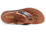 Top Layer Cowhide Leather Flip Flops Men's Summer Designer Sandals Soft Sole Shoes Slippers MartLion   