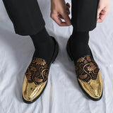 Men's Luxury Golden Colorful Leather Shoes Party Wedding Loafers Slip-on Driving Shoes Young Style MartLion   