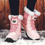 Winter Women Snow Boots Female Outdoor Boots Concise Boots Waterproof Plush Ladies Cotton-padded Shoes MartLion   