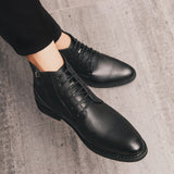 Formal Leather Chelsea Boots Men's Elegant Autumn Shoes Dress Ankle Leisure Oxfords Mart Lion   