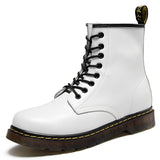 Winter Leather Men's Ankle Boots Outdoor Casual Shoes Lightweight Designer Warm Work Classic Handmade MartLion WHITE 35 