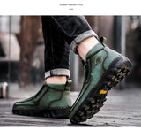 Winter Autumn Leather Boots Men's Shoes Plush Keep Warm Outdoor Ankle Snow Casual Winter MartLion   
