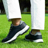 Men's Golf Shoes Waterproof Golf Sneakers Outdoor Golfing Spikes Shoes Jogging Walking Mart Lion   