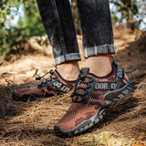 Outdoor men's hiking shoes Cross-country running mountaineering hiking sports casual Non-slip water Mart Lion   