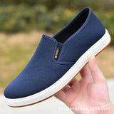 Men's Canvas Shoe Casual Sneaker Light Slip-on Vulcanized Flats Loafers Black Trainers Hombre MartLion blue 43 
