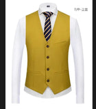 Royal Blue Vest Waistcoat Men's Slim Fit V Neck Dress Vests Formal Business Wedding Tuxedo Chaleco Hombre 6xl MartLion Grass Yellow M 40kg-45kg 