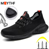  Breathable Steel Toe Shoes Men's Safety Lightweight Sneakers Women Puncture-Proof Protective Summer MartLion - Mart Lion