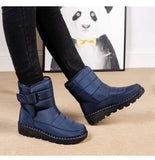 Waterproof Boots Women Casual Winter Warm Plush Soft Platform Snow Slip on Cotton Padded Shoes MartLion   