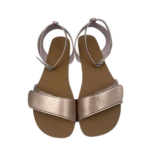 Summer Barefoot Leather Flat Sandals For Women Shoes With Soft Sole Zero Drop Sole Light Weight MartLion Rose Gold 37 