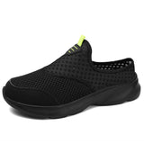 Breathable Half Slippers Summer Mesh Outdoor Non-slip Sandals Lightweight Men's Shoes MartLion black1 39 