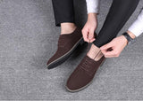 Men's Casual Lace-up Shoes Suede Leather Light Driving Flats Classic Outdoor Oxfords Mart Lion   