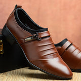 Men's Leather Shoes Dress Shoes All-Match Casual Shock-Absorbing Footwear Wear-Resistant Mart Lion   