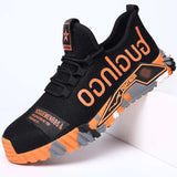 Men's Boots Work Safety Boots Anti-smash Anti-puncture Work Sneakers Safety Indestructible MartLion 8876-orange 40 