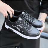 Men's Sneakers Casual Sports White Tenis Masculino Lace-Up Moccasin Trendy Flats Shoes Running Walking Mart Lion   