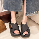 Summer step on the shit sense slippers women wear show foot small soft bottom beach sandals MartLion   