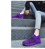 Blue Running Shoes for Men Women Summer Breathable Socks Shoes MartLion   