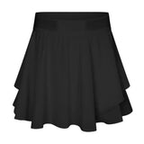 Summer women waist skirt solid color MartLion black M 