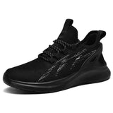 Casual Lightweight Running Shoes Men's Non-slip Mesh Sneakers Breathable Classic Walking Footwear MartLion black white 38 