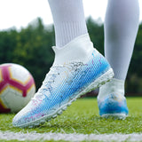 Football Shoes Men's Sneakers Spikes Lightweight Non Slip Wear Resistant Ankle protect Outdoor Training Soccer MartLion   