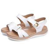 Summer Leather Open Toe Women Sandals Trendy Buckle Flat Sole Woman Shoes Outdoor Casual Ladies Beach MartLion   