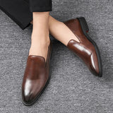 Gentleman Leather Shoes Men's Leisure Brown Loafer MartLion   