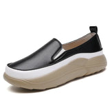 Women Shoes Flats Leather Sneakers Casual Walking Footwear Loafers MartLion Black 35 insole 22.5cm 