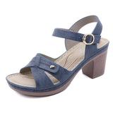 High Heels Sandals Women Summer Shoes Casual Heeled Square Heel 7.5cm Blue Red MartLion Blue 9 