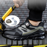 Rotating Button Men's Work Shoes Puncture-Proof Safety Steel Toe Sneakers Security Protective Indestructible MartLion   