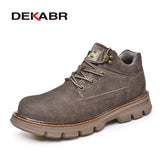 Men's Boots Genuine Leather Soft Sole Autumn Winter Ankle Boots Classical Outdoor Casual Shoes MartLion Brown 6.5 