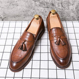 Slip On Men's Loafers Microfiber Leather Dress Shoes Formal Footwear Mart Lion   