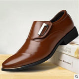 Oxford Shoes Men's Dress Formal Pointed Toe Wedding Dress Designer Loafers Mart Lion 2001-Brown 38 