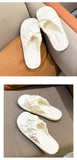 Women Slippers Summer Causal Outwear Korean Flat Sole Slippers Designer Pleated Shoes Female Mart Lion   