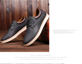 Men's Leather Casual Shoes Flat Trendy Sneaker Oxfords Zapatillas Mart Lion   