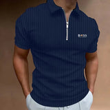 Men's T-shirt Classic Short sleeved Shirt Summer Top Casual T-shirt Button Collar Casual Polo Shirt MartLion