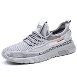 Mesh Breathable Vulcanized Shoes Anti-slip Lightweight Fitness Men's Classic Sneakers Casual Running MartLion GRAY 38 