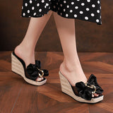 Liyke Wedges Slippers Women Summer Pink Butterfly-knot Designer Sandals Platform Heels Female Shoes Mart Lion   