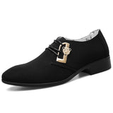 Elegant Men's Dress Shoes Leather Normal Loafers for Casual Pointed Toe Blue Designer MartLion Black lacing 38 