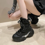 Chunky Heels Punk Style Boots Women Autumn Winter Platform Combat Thick Bottom Gothic Motorcycle MartLion   