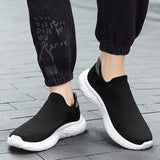 Soft-sole Walking Men's Shoes Lightweight Casual Sneakers Breathable Slip on Loafers Unisex Women MartLion   